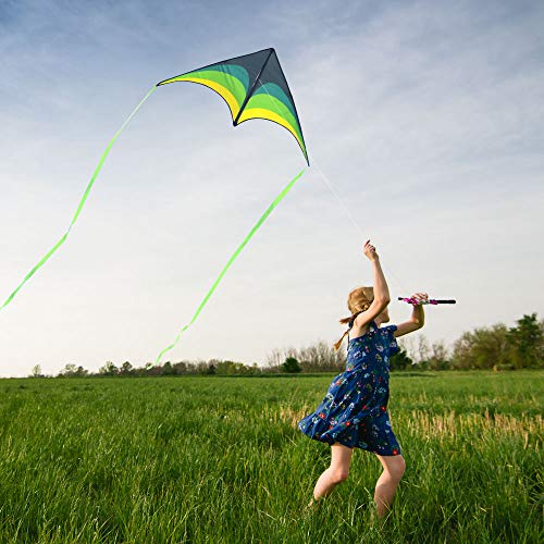 Mint's Colorful Delta Kite with Ribbons and String Mint's Colorful Delta Kite with Ribbons and String